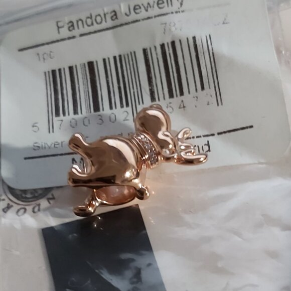 Authentic Pandora Rose  *Retired* Happy Reindeer with Clear Zirconia 787514CZ - Picture 12 of 13